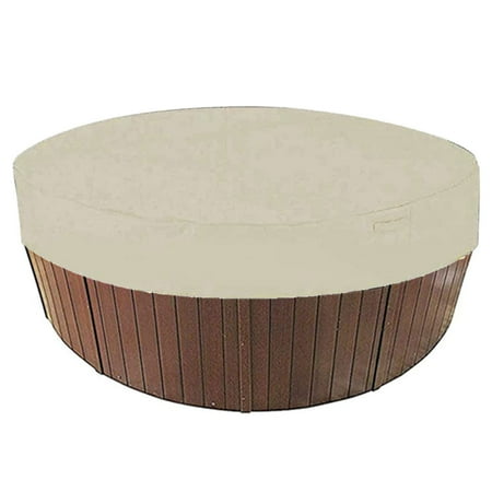 

MATHOWAL Outdoor Spa Hot Tub Cover Zwembad Ronde Stofkap Heavy Duty Polyester Waterdicht Cover Zwembad Accessoires1 、 Premium Materiaal: Gemaakt van top kwaliteit 190T polyester canvas complex met