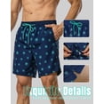 thumbnail image 4 of 7 Inch Men Swim Trunks 2 in 1 with Compression Breathable Liner Quick Dry Stretch Zipper Pockets Summer Beach Shorts for Cruise Beach Pool Board, 4 of 6
