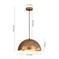 thumbnail image 4 of Industrial Oversized Metal Dome Pendant Light - Modern Farmhouse 15in - Patina Gold, 4 of 4