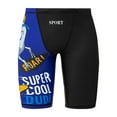 thumbnail image 3 of RTKFRFLM Boys Professional Swim Trunks Knee-Length Athletic Training Jammer Dark Blue 9-10 Years, 3 of 3