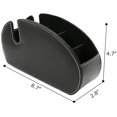 thumbnail image 4 of Remote Control Holder Organizer Phone Pad Table Desk Leather Control Storage TV Remote Control Organizer with 5 Spacious Compartments (Black with Opening), 4 of 6