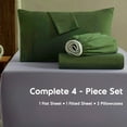 thumbnail image 5 of Hotel Luxury 4 PIece Deep Pocket Sheets, Ultra-soft Microfiber Bed Sheets Set, Olive Green, 5 of 5
