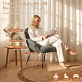 thumbnail image 6 of Modern Accent Chair, Upholstered Sherpa Reading Armchair Teddy Fabric with Metal legs for Living Room,Bedroom, 6 of 11