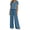 Blue, variant on Womens 2 Piece Loungewear Pajama Sets, Crew Neck Short Sleeve Tee High Waist Wide Leg Flowy Pants Lightweight Sleepwear Outfit Sky Blue L