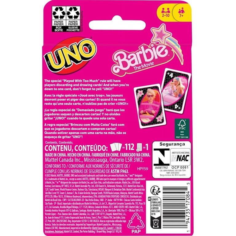 Mattel DP UNO Card Game Barbie - Walmart.com