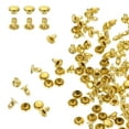 thumbnail image 1 of Uxcell 100Sets Rivets à Bout Unique 5mm Acier au Carbone Tête Ronde, Or, 1 of 7