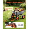 thumbnail image 4 of VEVOR Garden Dump Cart, 1500 lbs Poly Dump Cart, Garden Carts Dumps Wagon with 90° Quick-Dumps Mechanism, Adjustable Handle, 270° Flexible Rotating Bearings, Yard Wagon for Plants, Soil, Crops, 4 of 9