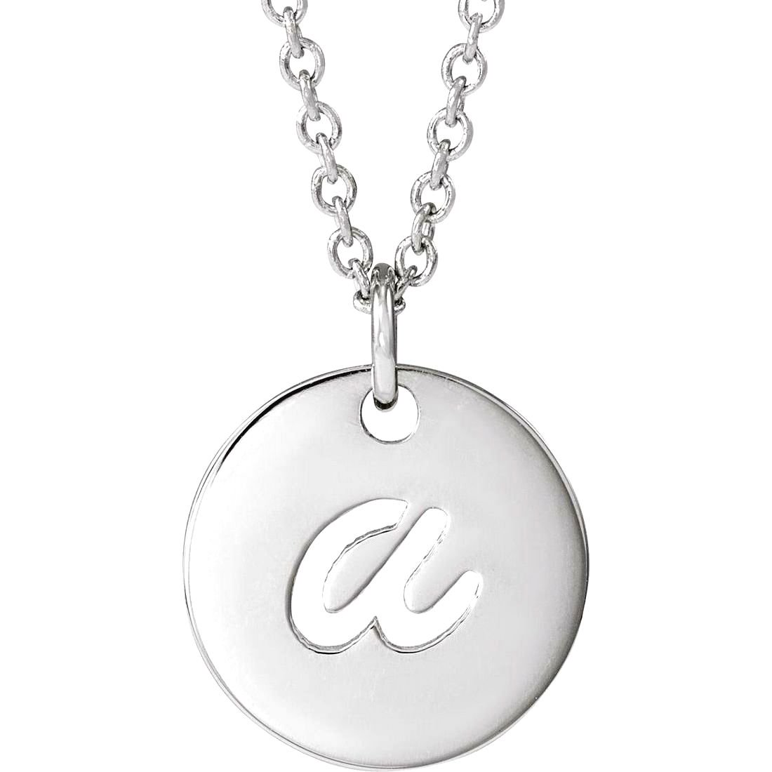 925 Sterling Silver Letter Name Personalized Monogram Initial A 9.97x9.97mm 16-18 Inch Polished Script Initial Necklace