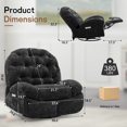thumbnail image 2 of Korser Power Swivel Rocker Recliner Chair with USB Ports Chenille for Living Room,Black, 2 of 7