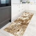 thumbnail image 5 of Modern Abstract Marble Print Runner Rug 2' x 6'– Soft, Washable, Non-Slip & Non-Shedding(Khaki), 5 of 8