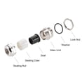 thumbnail image 3 of Uxcell PG13.5 Cable Gland 6mm-12mm Wire Hole Waterproof Metal Joint Adjustable Locknut with Washer 5 Pieces, 3 of 3