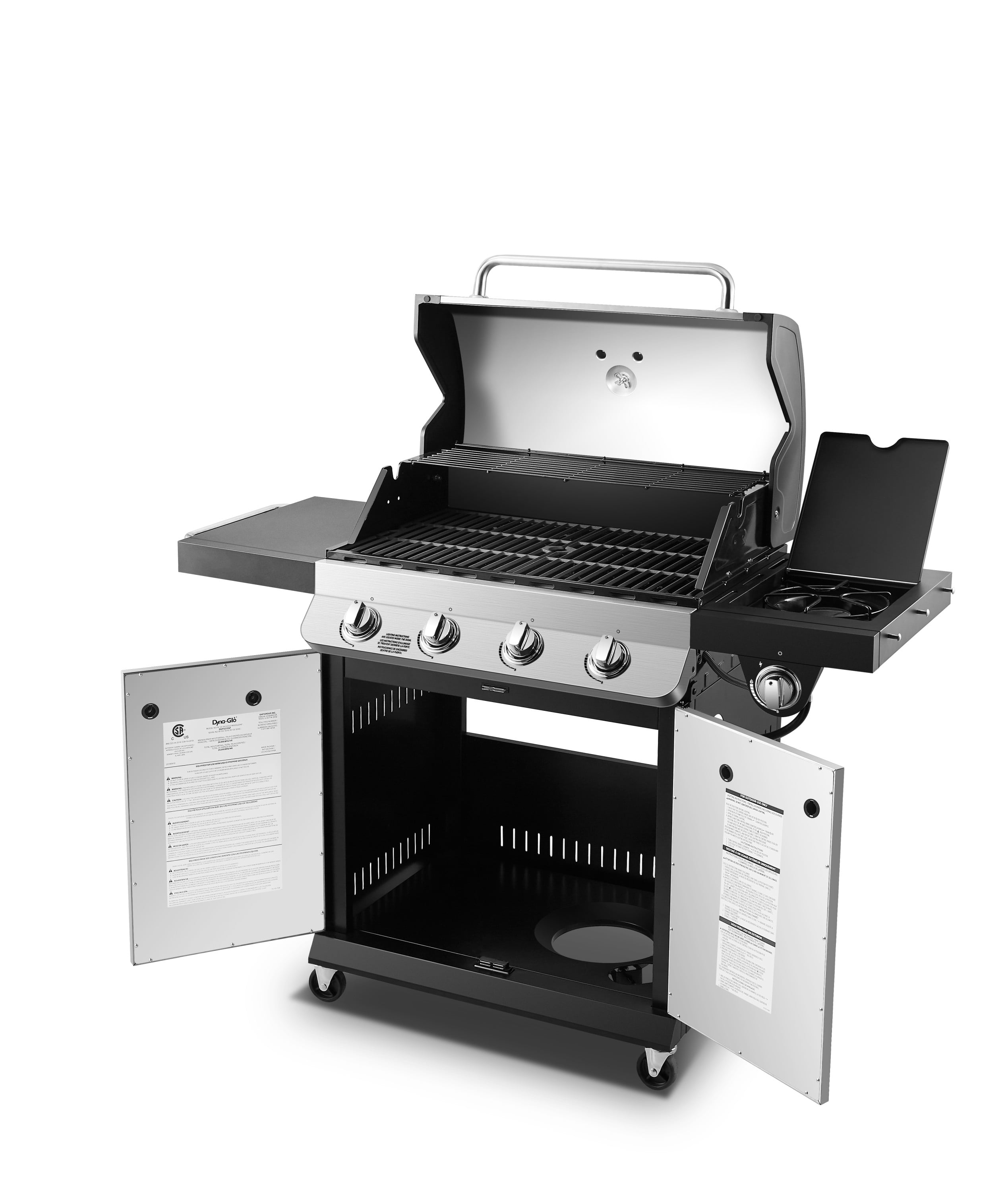Dyna-Glo 4 Burner Silver and Black Propane Gas Grill - Walmart.com