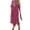 Red, variant on Joernso Fashion Dress O Neck Lightweight All-match Slit Hem Long Dress Women Clothes