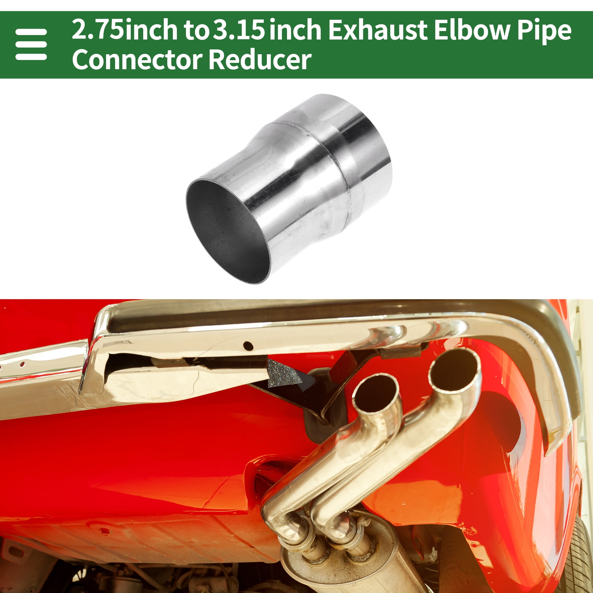 Unique Bargains Mandrel Exhaust Bend Elbow Concentric Reducer 2.75" OD to 3.15" OD