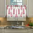 thumbnail image 2 of Yayeee Kitchen Curtains Tier Pair Light Filtering 27"x36" Rod Pocket Short Cafe Window Panel, Pink Ice Cream, 2 of 7