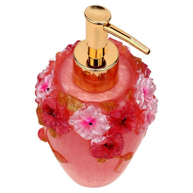 European Style Dispenser Bottle Portable Red Resin Pump For Shampoo Conditioner Body Wash Home Users 17.3x9x9 Cm 1Pack