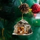 thumbnail image 4 of Adornos de granja de pollos 2025. Adorno navideño de madera de gallinero para amantes de los adornos de granja., 4 of 5