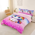 thumbnail image 2 of Erosebridal Cute Unicorn Girls Queen Duvet Cover Set,Pink Butterflies Kawaii Stars Print Bedding For Kids,Reversible Pink 3-Piece,No Comforter, 2 of 6