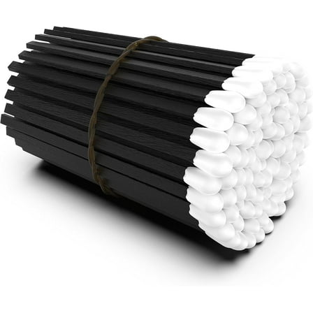 ZIKANI Black Stick White Tip Matches 4 Inch Match Refill and Striker 100 Long Matches Short Matches Wooden Bulk Matches Decorative Matchsticks Safety Matches for Fireplace (Black/White)