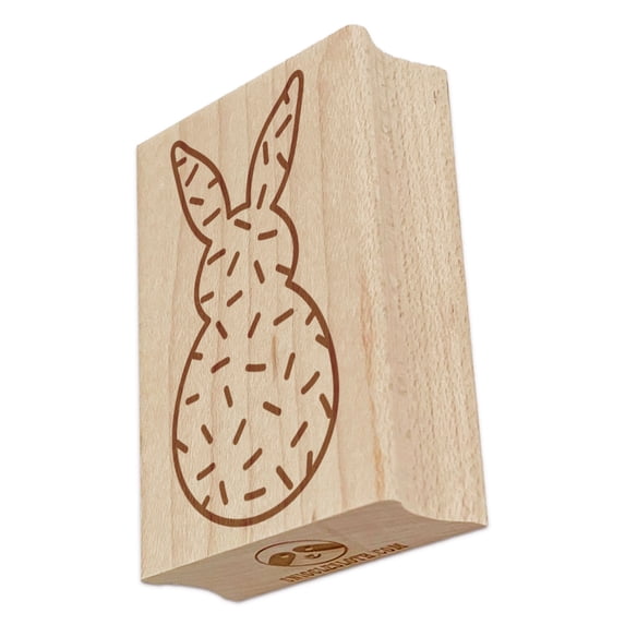 Bunny Pattern Sprinkles Easter Rabbit Rectangle Rubber Stamp Stamping Scrapbooking Crafting - Large 2.5in