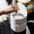 thumbnail image 5 of Jinsinto Mini Desktop Trash Can-Creative Plastic Desktop Trash Can Table Bin with Button Lid-Small Home Office Trash Can for Office,Bathroom,Bedroom Kitchen Table-2L, 5 of 5