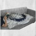 thumbnail image 6 of Northwoods Soft Flannel Fleece Blanket, Antique Compass in the Night Forest Tattoo Art in Boho Style Travel, Cozy Plush for Indoor and Outdoor Use, 60" x 80", Dark Blue and Coconut, by Ambesonne, 6 of 6