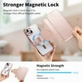 thumbnail image 6 of Cases for iPhone 13 Case with Card Holder [Compatible with MagSafe] [Camera Lens Protector] [RFID Blocking]  Plating Clear Case 2 in 1 Detachable Flip Wallet for iPhone 13, Rosegold, 6 of 11