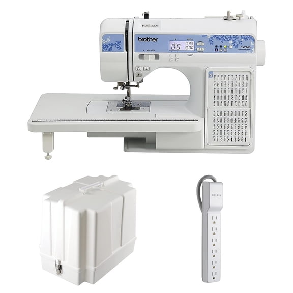 Brother CS7205 Computerized Sewing Machine w/ 6-Outlet Surge Protector Hardcase