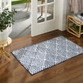 thumbnail image 3 of TOWN & COUNTRY EVERYDAY Walker Modern Stripe Everwash® Washable Multi-Use Decorative Rug, Tufted Kitchen Rug, Low-Profile Door Mat, Bedroom Rug and Bath Rug with Non-Slip Backing, Navy Blue, 24"x40", 3 of 11