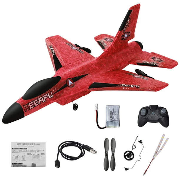 Avión remoto , 600M de distancia Listo Juguete al aire libre con sistema de estabilización Planeador de avión RC para rojo 1 batería Sunnimix Avión RC