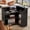 Black, variant on Tribesigns Reception Desk with 3-Tier Storage & Stemware Rack, L-Shaped Front Counter, Office, Lobby, Dark Walnut
