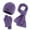 Purple, variant on Winter Beanie Hat Scarf Gloves Set Women 3 Piece Warm Knit Beanie Pom Pom Long Scarf Touchscreen Gloves Winter Gift Womens Scarves Beige One Size