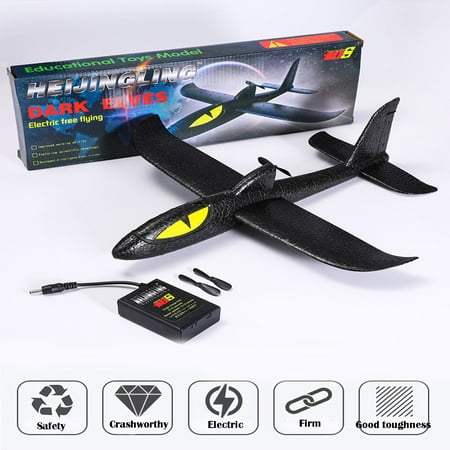 Tuscom Black Shark Airplane Toy Electric Roundabout Manual Throwing Foam Plane Dual Flight Mode Aeroplane Gliders Flying Aircraft Gifts Outdoor Sport Game Toys Birthday Party (Best Games To Play On Airplane Mode)