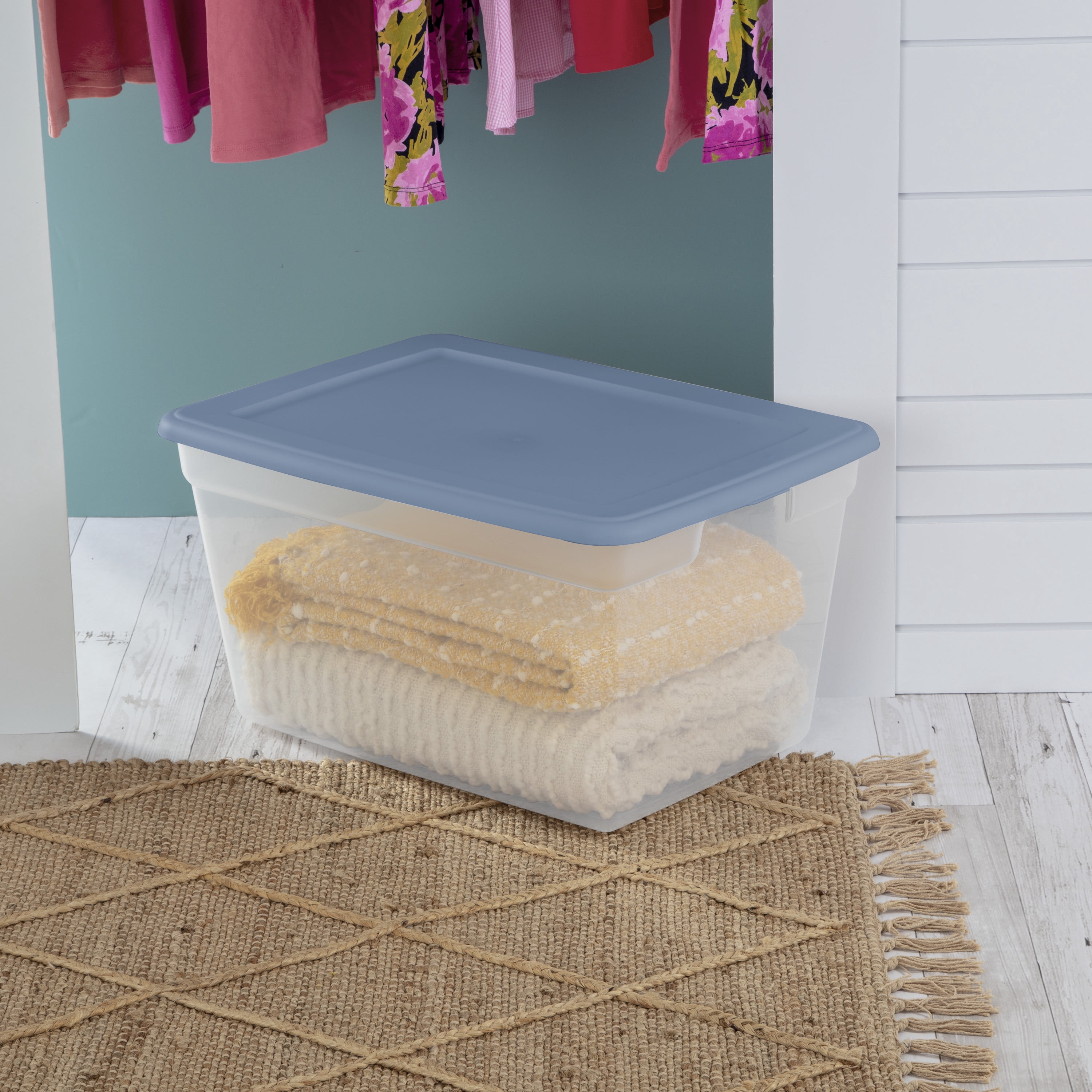 Sterilite 55 Liter Storage Box, Blue