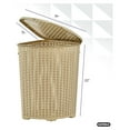 thumbnail image 2 of Drevy Corner Laundry Hamper Basket With Lid 50 Liter, Beige Wicker Hamper - Durable, Lightweight Bin With Cutout Handles, Storage Dirty Cloths, Space Saver Curved Shape Design, 2 of 7