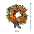 thumbnail image 3 of SIYTUAU Fall Decor Wreath With Pumpkin Peony 30Cm Size Orange Plastic Material For Home Thanksgiving Harvest Festival Door Hanging Seasonal Ornament Decoration Piece Accessory B, 3 of 6
