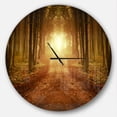 thumbnail image 1 of Designart 'Road in Symmetrical Forest ' Rustic wall clock, 1 of 6