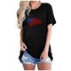 thumbnail image 1 of Camisetas de Manga Corta para las Mujeres Día de la Independencia Impresión Básica Camiseta de Verano, Cuello Redondo Casual Camiseta Blusa, 1 of 4