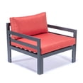 thumbnail image 2 of LeisureMod Chelsea Outdoor Patio Black Aluminum Armchairs With Cushions Set Of 2 in Red, 2 of 6