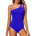thumbnail image 1 of SURJDE One Shoulder One Piece Swimsuit for Women Tummy Control Bathing Suits Modest Full Coverage Keyhole Swimwear, 1 of 6