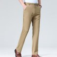 thumbnail image 5 of BiZtdJrK Mens Classic Suits Pants Wrinkle Free Formal Dress Pants Straight Fit Business Pants with Pockets Khaki S, 5 of 9