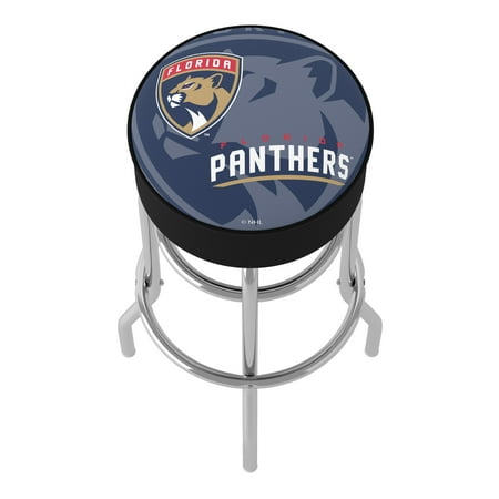 Florida Panthers NHL Watermark Padded Swivel Bar Stool - Red, Blue, Flat Gold, White
