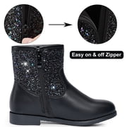 HARVEST LAND Little/Big Girl Ankle Boots Kids Short Zipper Flat Booties Black Size 11-5