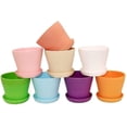 thumbnail image 1 of 8 macetas pequeñas de plástico de 10 cm, macetas de colores para plantas de interior, macetas para el hogar y la oficina, 8 colores, 1 of 4