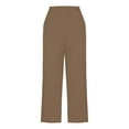 thumbnail image 4 of Maean Women's Comfy Wide Leg Pants Elastic Waist Solid Color Casual Loose Outdoor Walk Trousers with Pockets, 4 of 6
