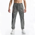 thumbnail image 4 of Mens Metallic Shiny Disco Pants Elastic Waist Solid Color Tapered Pants 70s Evening Party Club Hot Pants, 4 of 5