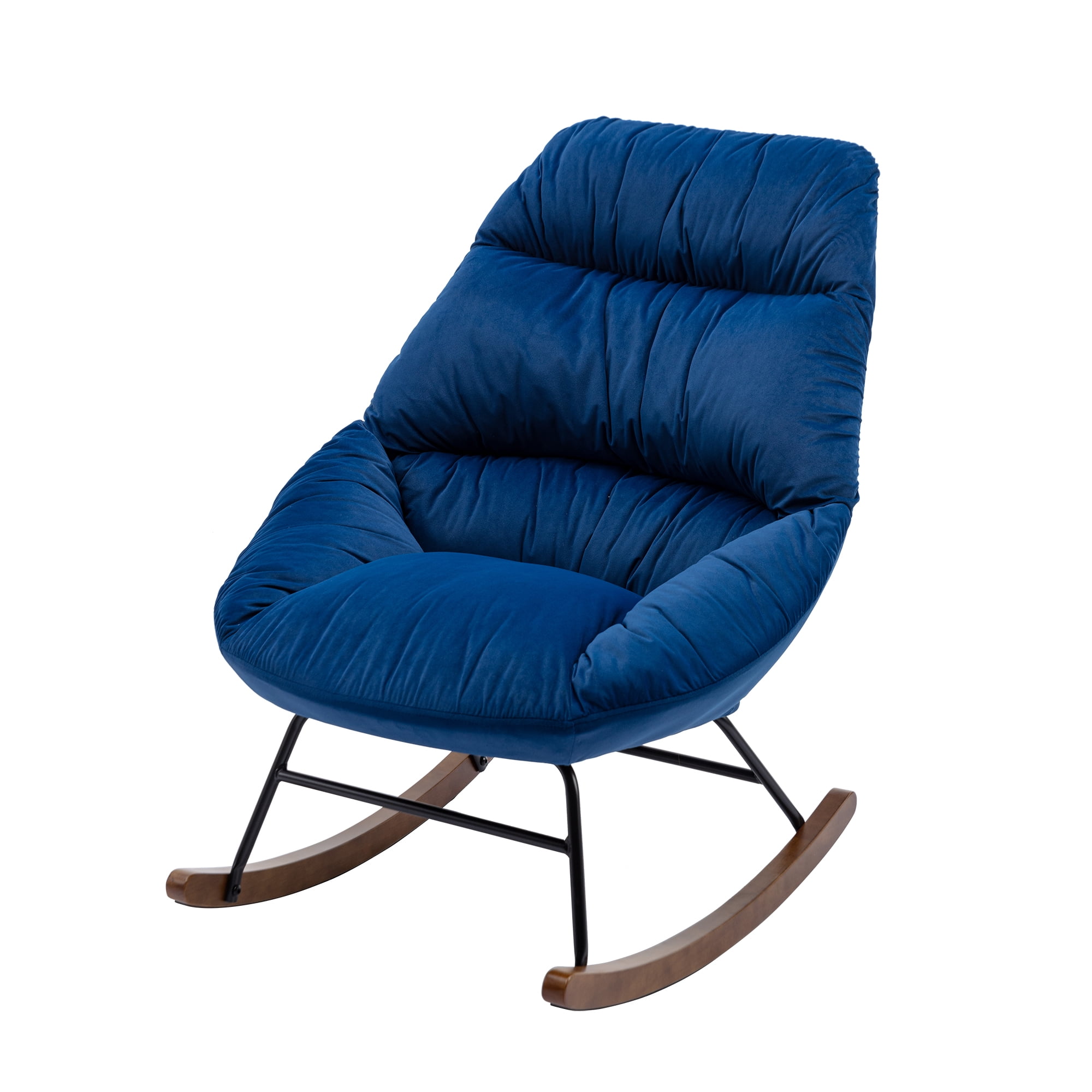 Nursery Rocking Chairs Tufted Uplostered Padded Seat Armchair Side