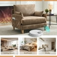 thumbnail image 6 of Villeston Accent Chair, convertible Sofa Bed ,mid-century modern for Bedroom Living Room, Light Brown, 6 of 9