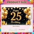 thumbnail image 2 of Gold Glitter 25th Birthday Banner Golden Stars  Display Balloon Decor Gift Box Design Gold Birthday Backdrop for 25th Birthday Party Adult Birthday Celebration Milestone Party, 2 of 8