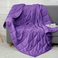 thumbnail image 3 of Teler Weighted Blanket for Adults（48 x 72，12lbs）Cooling Weighted Heavy Blanket,Dark Purple, 3 of 7